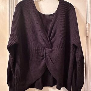 LOFT Black Twist Front Cardigan